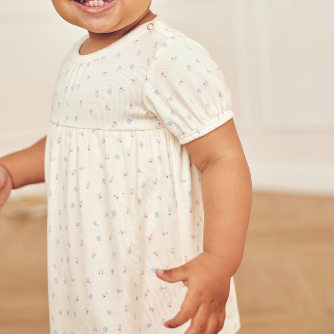 SPRING rib floral dress body