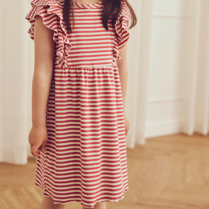 RIB STRIPE frill dress