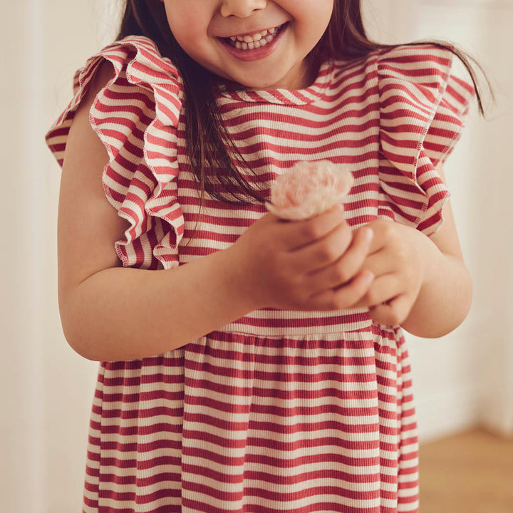 RIB STRIPE frill dress