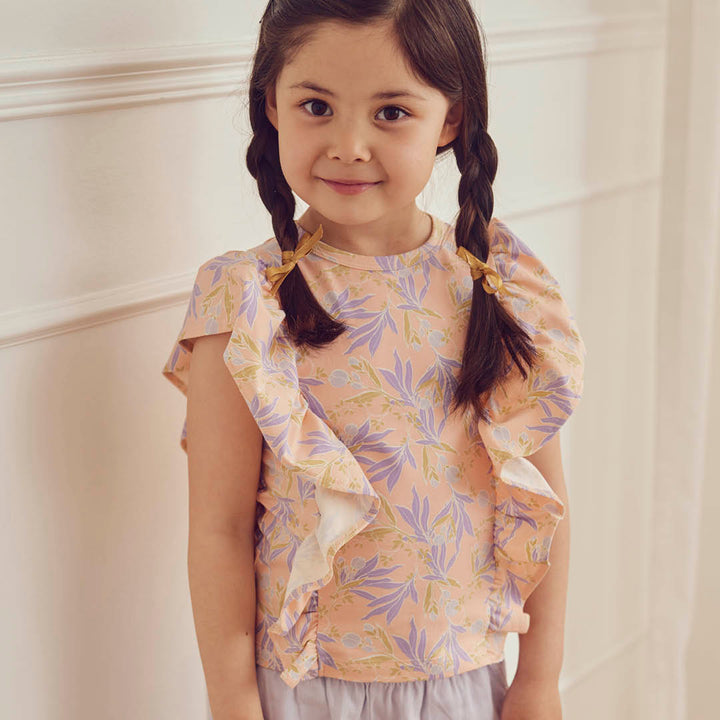 PEONY floral printed frill top