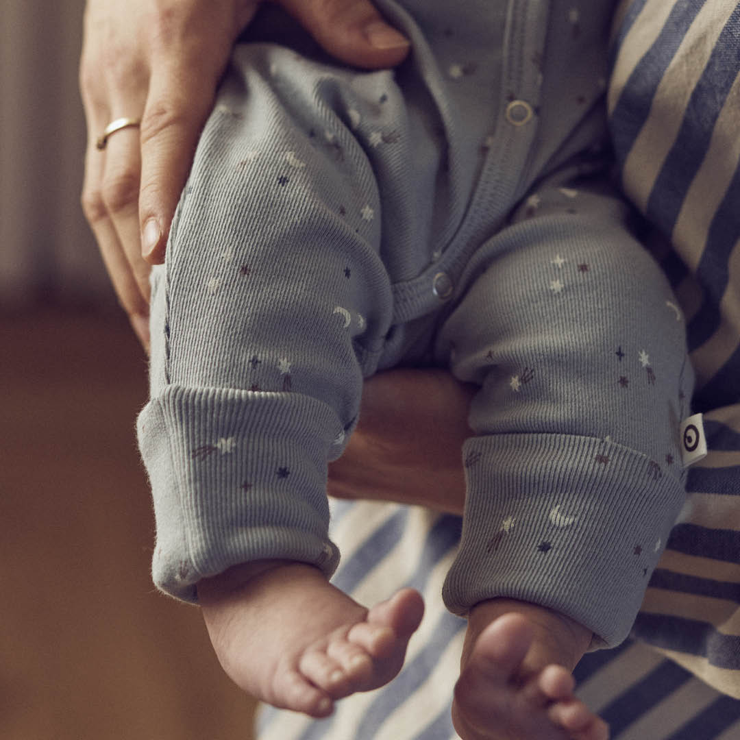 STARS rib bodysuit with feet