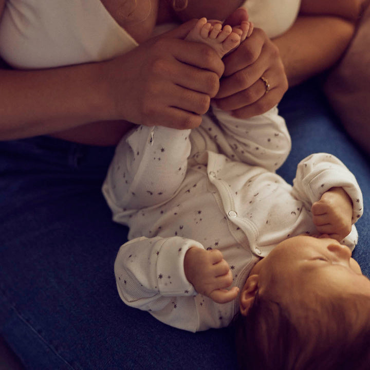 SPARKLE rib bodysuit with feet
