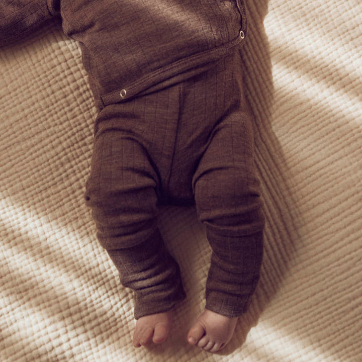 WOOLLY RIB pants with foldable feet