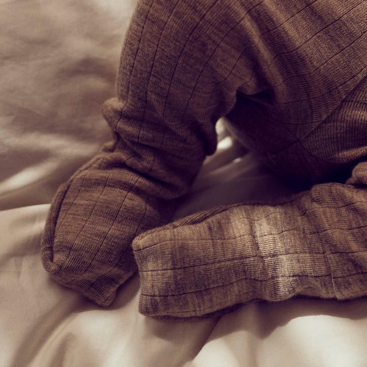 WOOLLY RIB pants with foldable feet