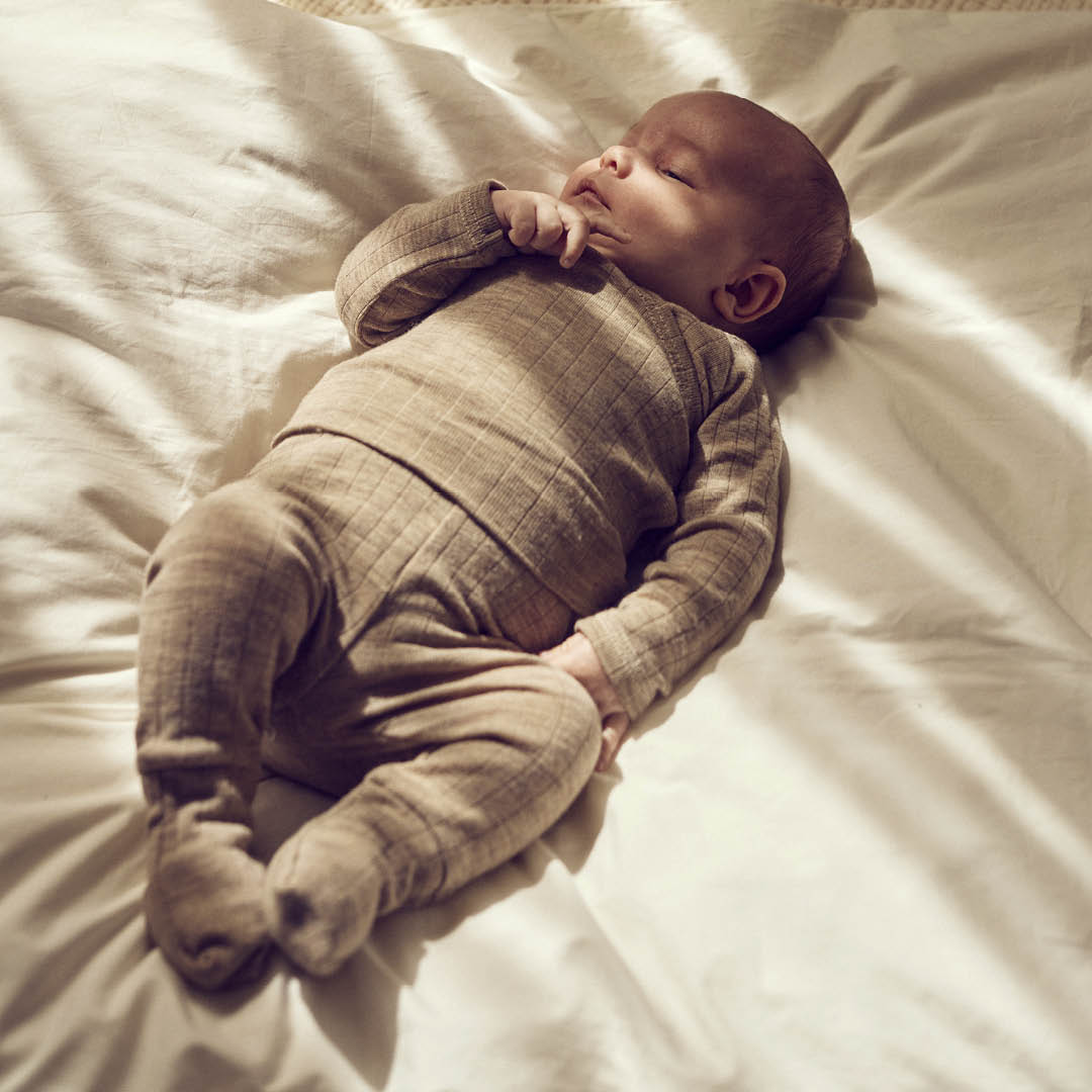 WOOLLY RIB pants with foldable feet