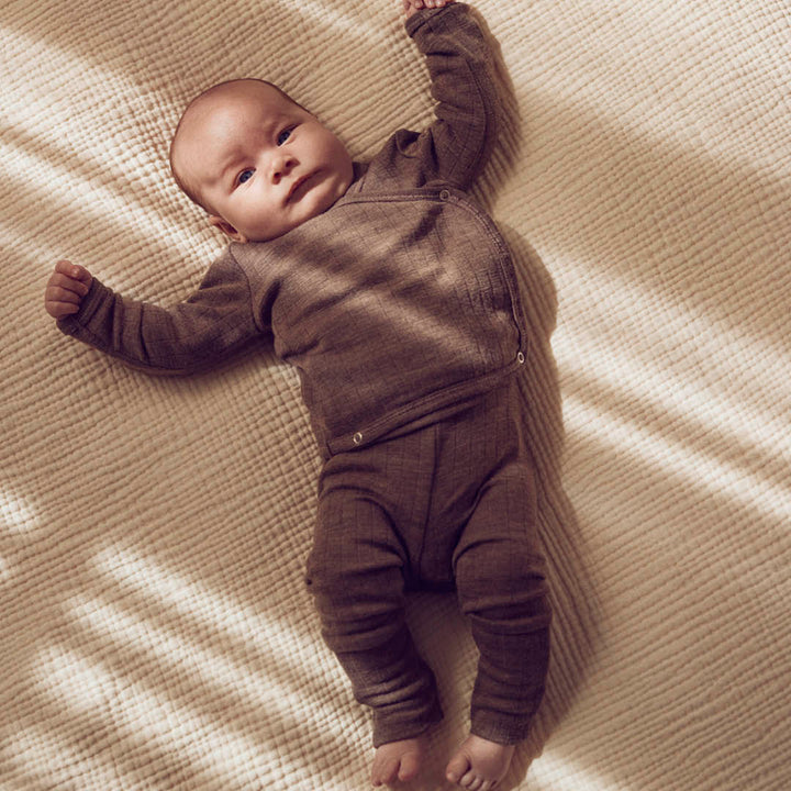 WOOLLY RIB pants with foldable feet