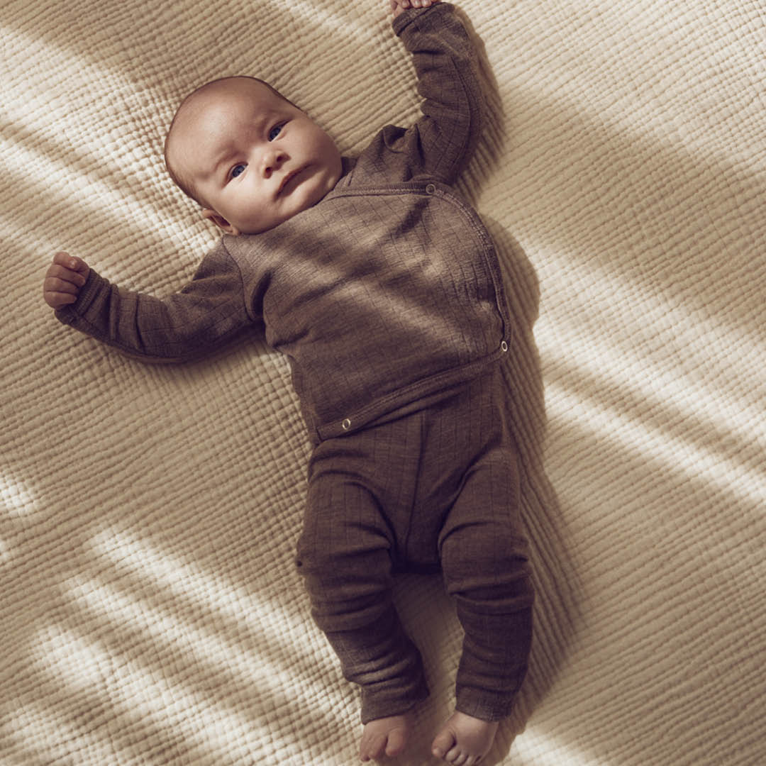 WOOLLY RIB pants with foldable feet