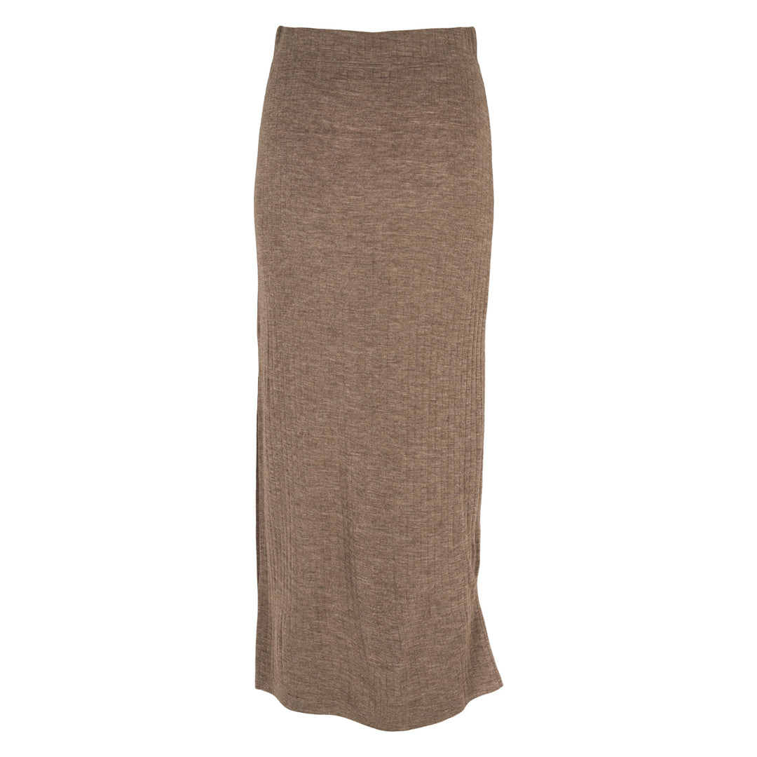 WOOL RIB slit skirt