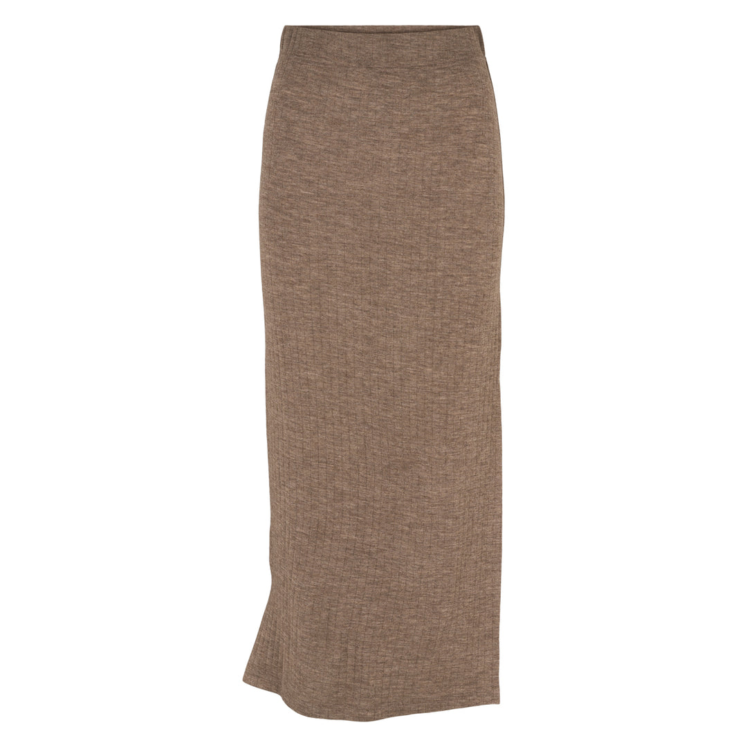 WOOL RIB slit skirt