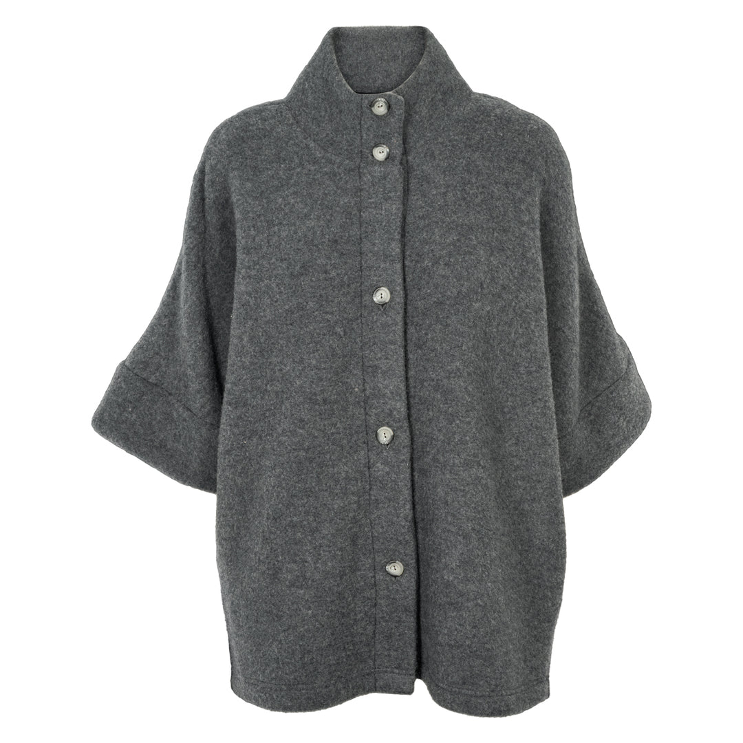 WOOL fleece cape jacket in merinowool