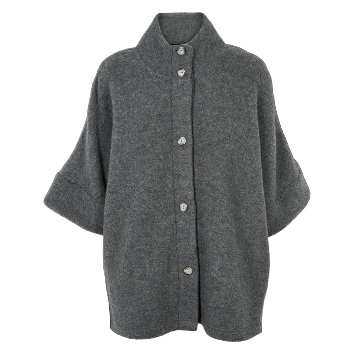 WOOL fleece cape jacket in merinowool
