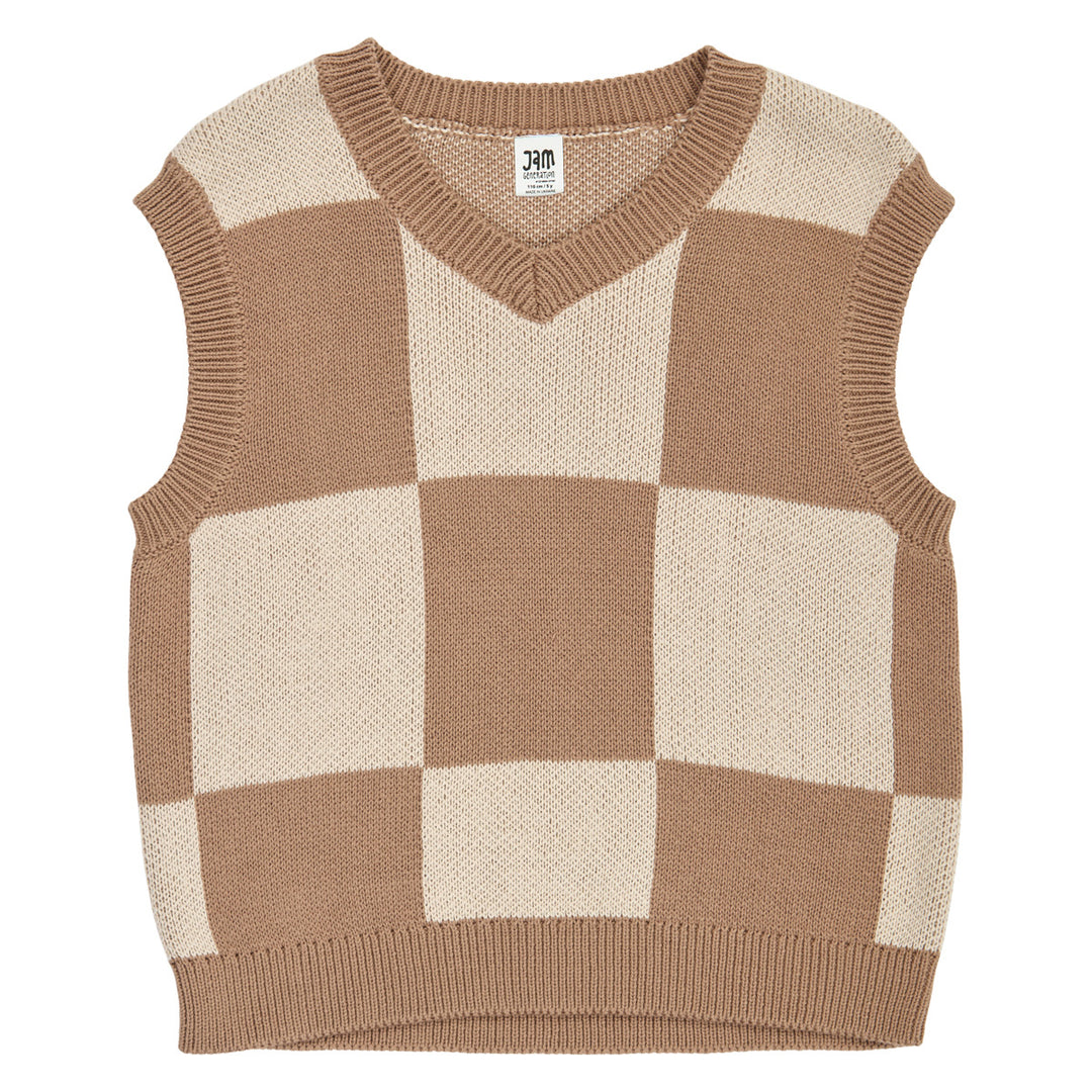 KNIT check vest