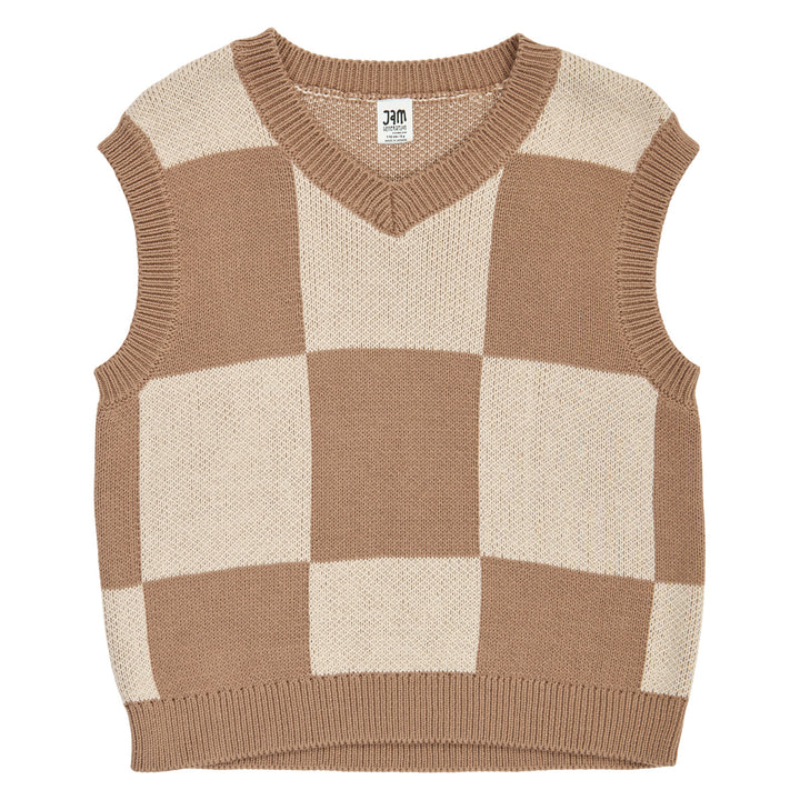 KNIT check vest