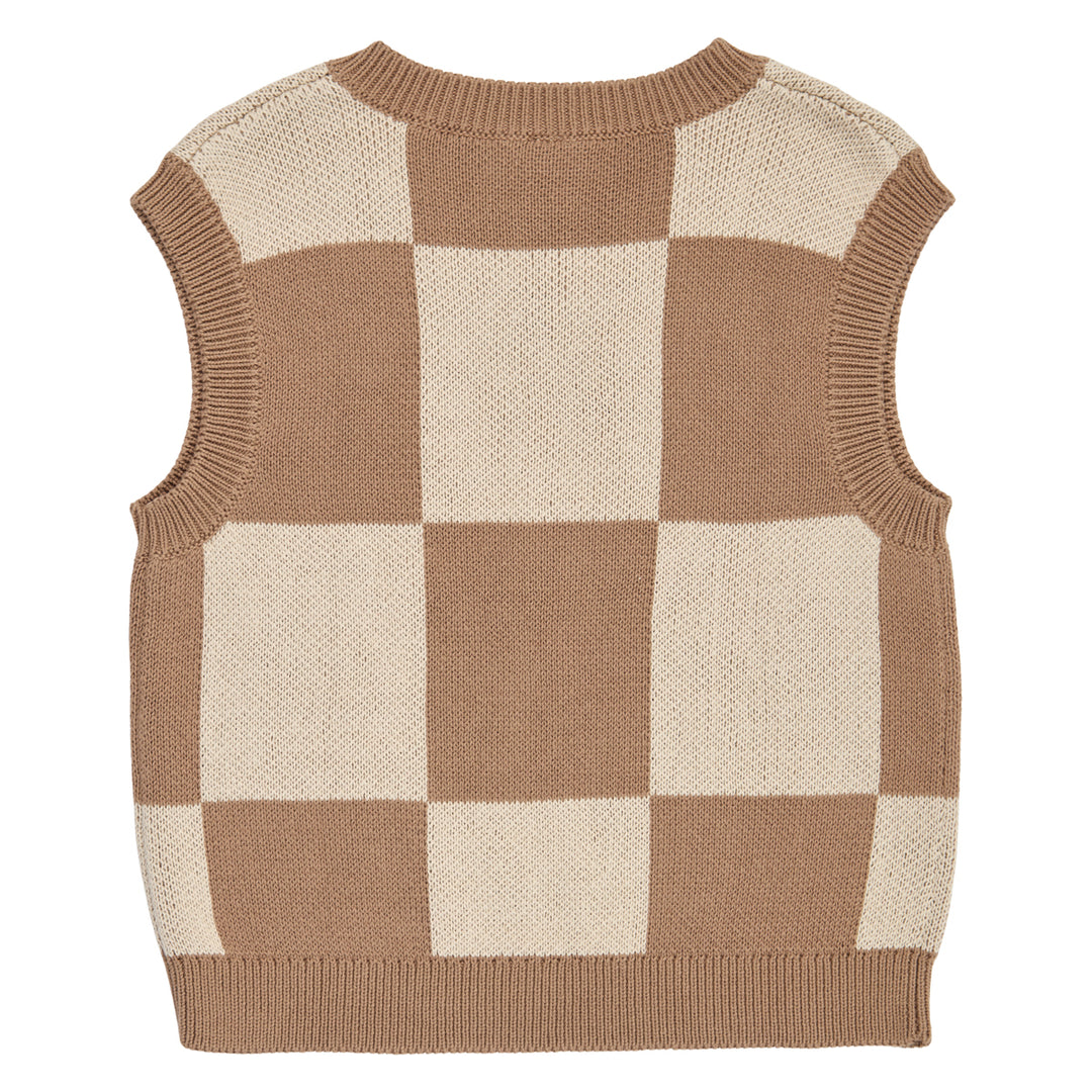 KNIT check vest