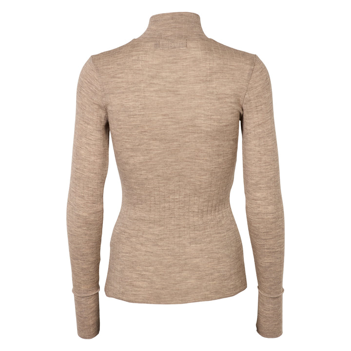 WOOL zip collar blouse