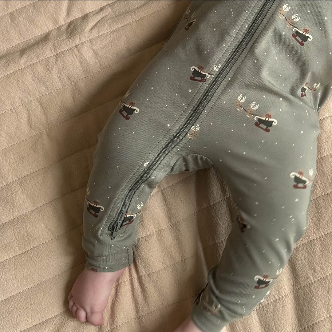 CHRISTMAS printed zip bodysuit