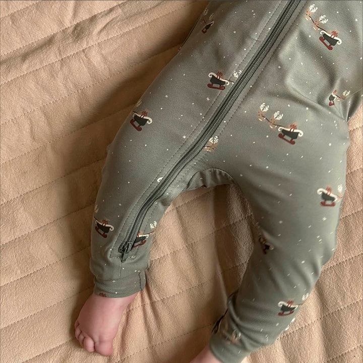 CHRISTMAS printed zip bodysuit