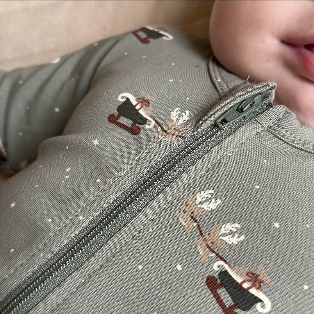 CHRISTMAS printed zip bodysuit