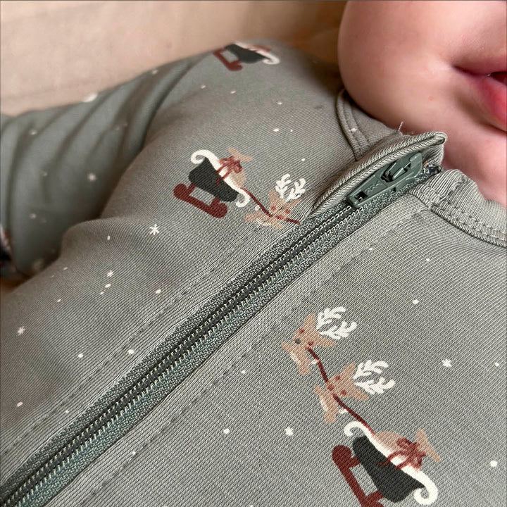 CHRISTMAS printed zip bodysuit