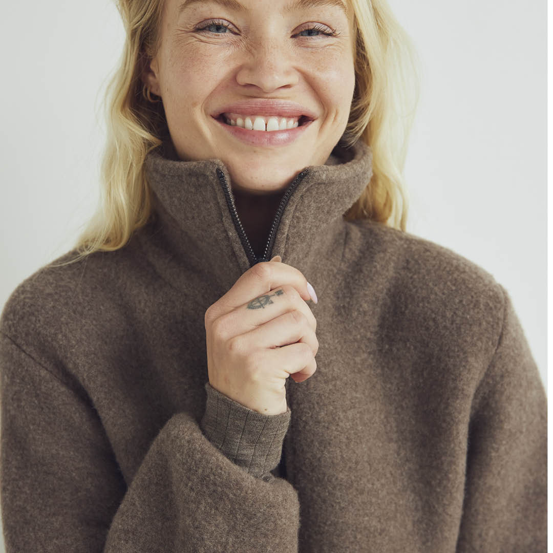 WOOL fleece zip jacket