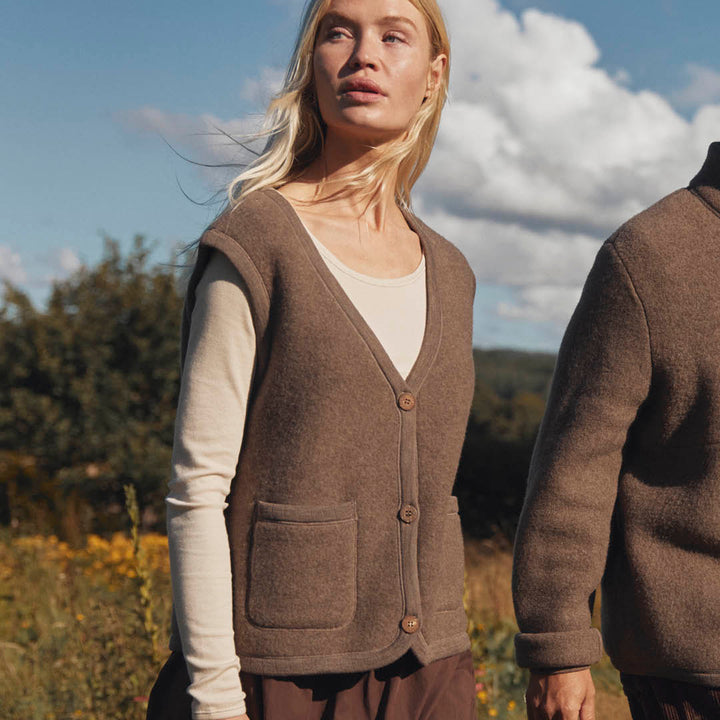 WOOL fleece pocket vest