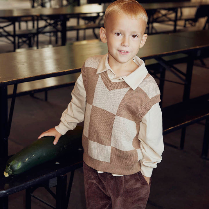 KNIT check vest