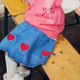 DENIM swing skirt with hearts