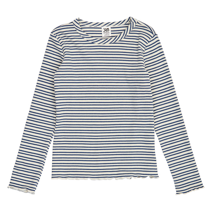 STRIPE rib long-sleeved T-shirt