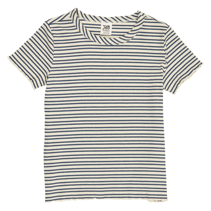 STRIPE rib T-shirt