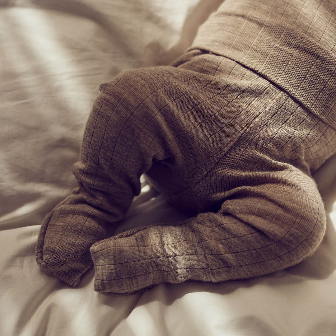 WOOLLY RIB pants with foldable feet