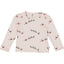 SANTA puff sleeve top with Christmas print