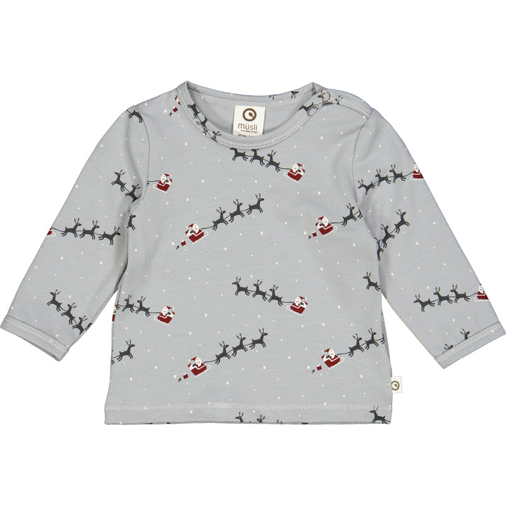 SANTA top with Christmas print