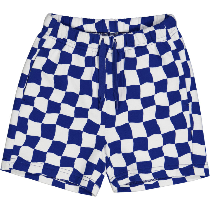 RACING checkered sweat shorts